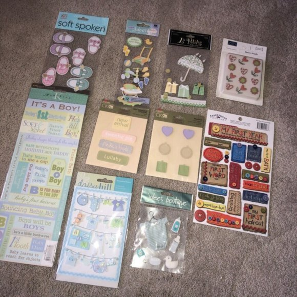 Baby Infant Scrapbooking Embellishments and‎ Sticker Lot